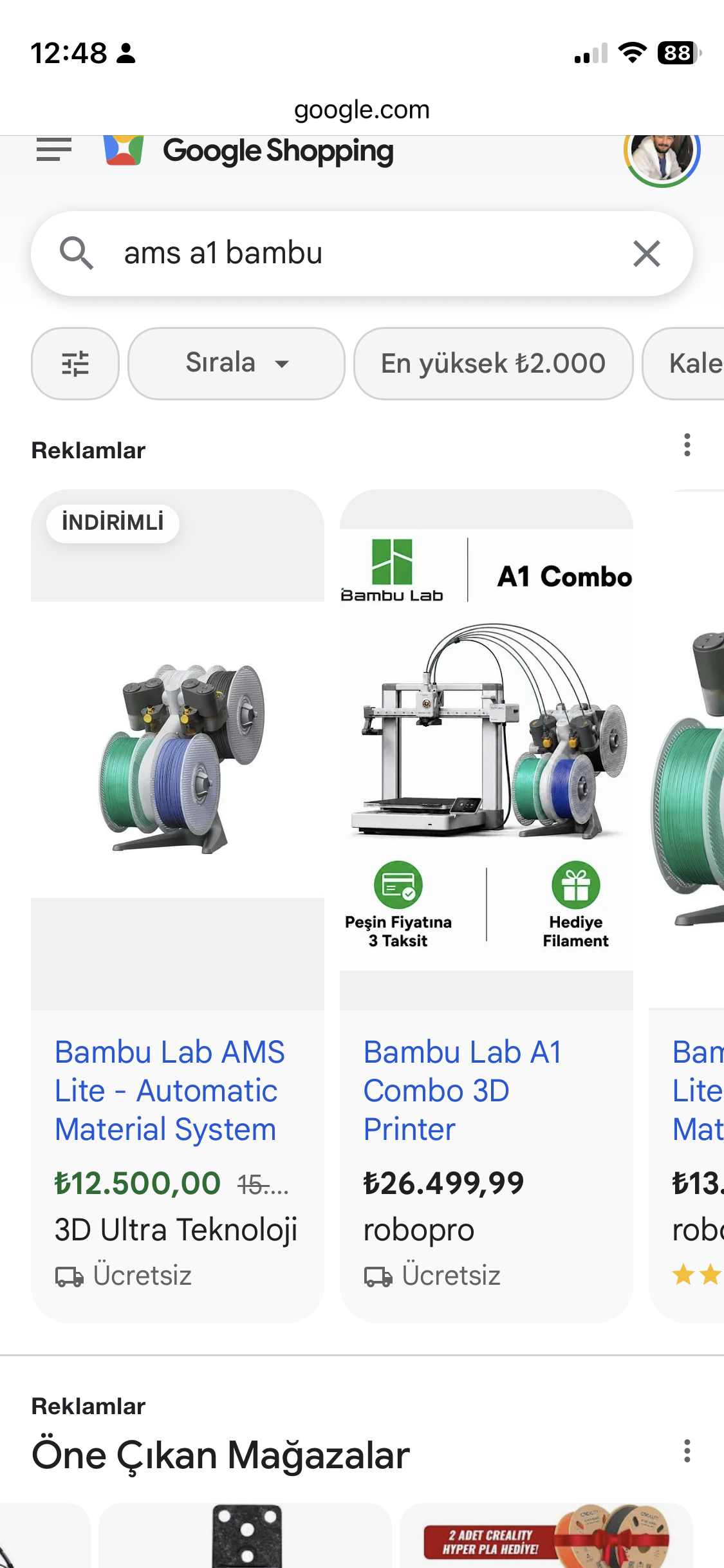 Sorunsuz Bambu A1 için ams arıyorum.